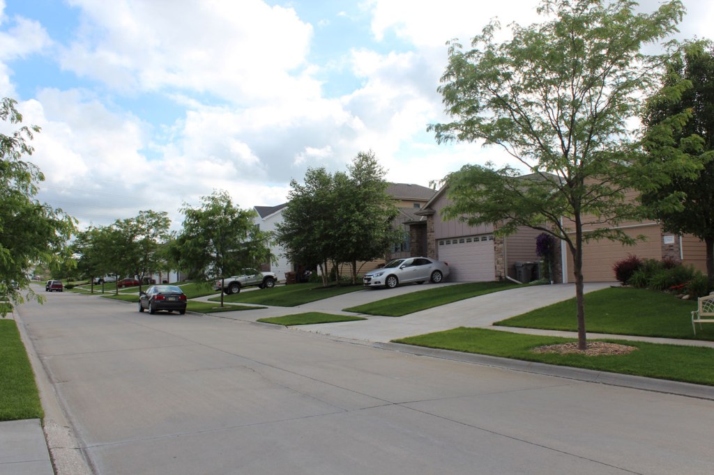 View of Original Addition homes from sidewalk